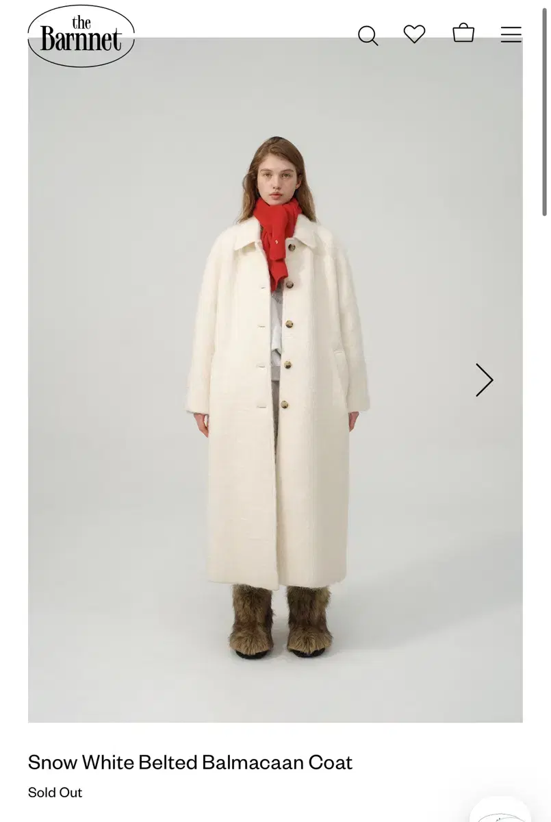 더바넷 코트 Snow White Belted Balmacaan Coat